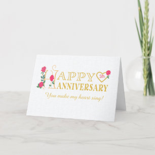 Cartes Pour Fêtes Annuelles Anniversaire romantique de l'année personnalisée a