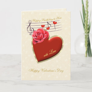 Cartes Pour Fêtes Annuelles Anniversaire, Saint-Valentin - Musique, Coeur et R