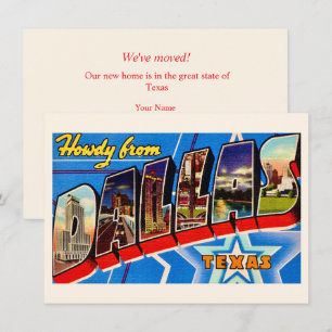 Cartes Pour Fêtes Annuelles Annonce de déménagement colorée Dallas Texas