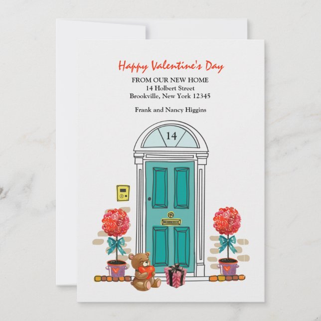 Cartes Pour Fêtes Annuelles Annonce de déménagement de la Saint-Valentin (Devant)