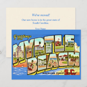Cartes Pour Fêtes Annuelles Annonce de déménagement de Myrtle Beach SC