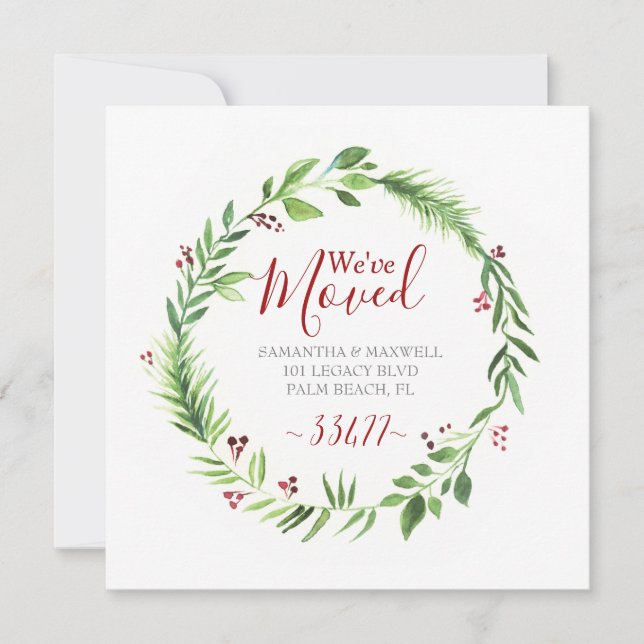 Cartes Pour Fêtes Annuelles Annonce de déménagement pour Noël (Devant)