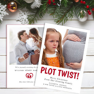 Cartes Pour Fêtes Annuelles Annonce de grossesse drôle pour Noël avec une phot