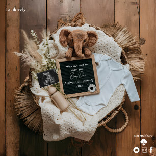 Cartes Pour Fêtes Annuelles Annonce de grossesse rustique boho mignonne 