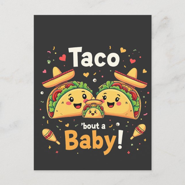 Cartes Pour Fêtes Annuelles Annonce de grossesse 'Taco 'Bout a Baby'  (Devant)