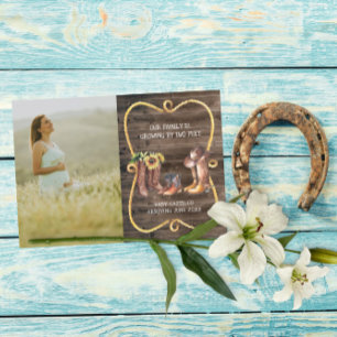 Cartes Pour Fêtes Annuelles Annonce de grossesse Western Rustique Cowboy