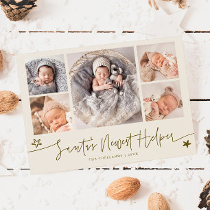 Cartes Pour Fêtes Annuelles Annonce de naissance Cream de Noël pour l'aide de