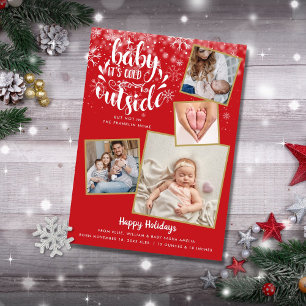 Cartes Pour Fêtes Annuelles Annonce de naissance pour les fêtes de Noël avec u