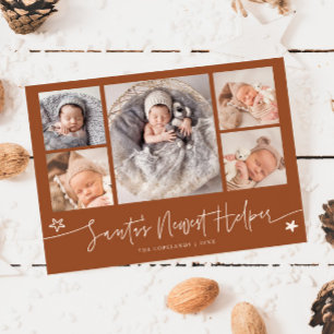 Cartes Pour Fêtes Annuelles Annonce de naissance terracotta de Noël pour l'aid