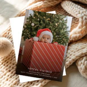 Cartes Pour Fêtes Annuelles Annonces Joyeuses Photo du premier Noël de bébé
