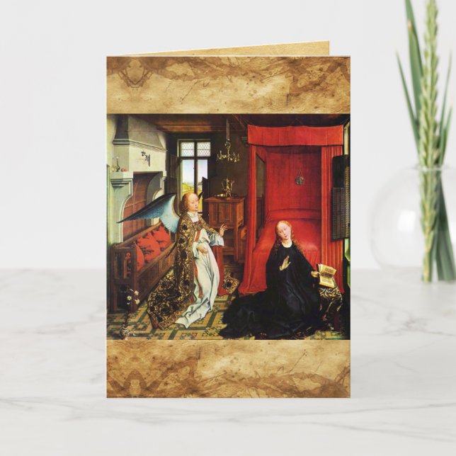 Cartes Pour Fêtes Annuelles ANNONCIATION Archange Gabriel, Parchemin Vierge (Devant)