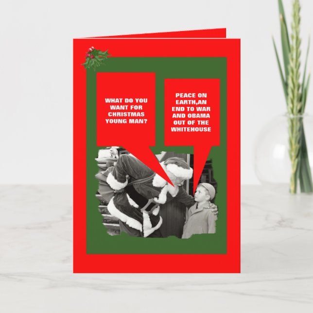 Cartes Pour Fêtes Annuelles Anti Noël drôle d'Obama (Devant)