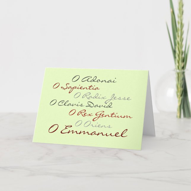 Cartes Pour Fêtes Annuelles Antiennes d'O (manuscrit) (Devant)