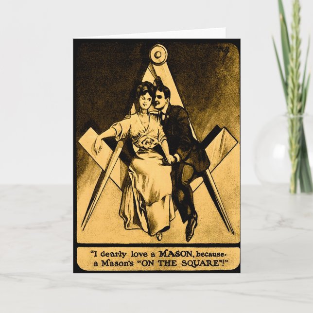Cartes Pour Fêtes Annuelles Antique Carré maçonnique Love Valentine (Devant)