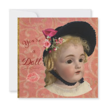 Antique Doll Valentine/Greeting Card