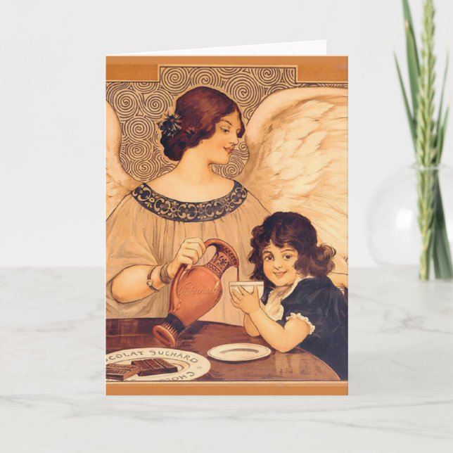 Cartes Pour Fêtes Annuelles Antique française au chocolat (Devant)