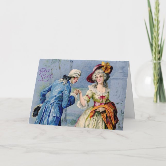 Cartes Pour Fêtes Annuelles Antique French True Love Valentine Card (Devant)