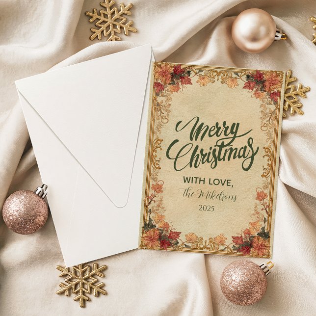 Cartes Pour Fêtes Annuelles Antique Gold Holiday (Créateur téléchargé)