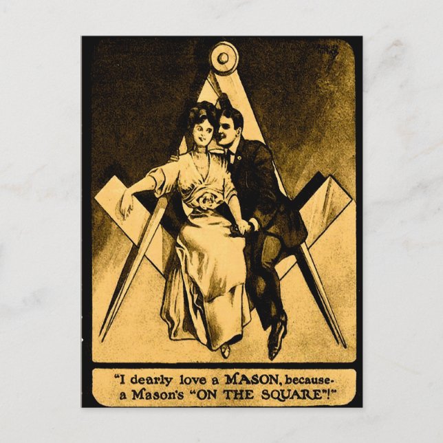 Cartes Pour Fêtes Annuelles Antique Masonic Freemason Carré Love Valentine (Devant)