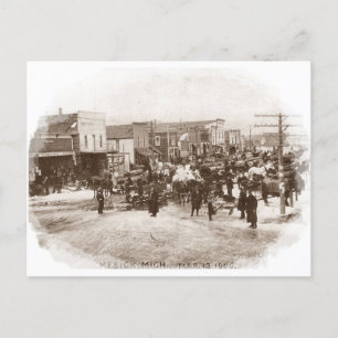 Cartes Pour Fêtes Annuelles Antique Mesick Mich MI Street View ~ 1909