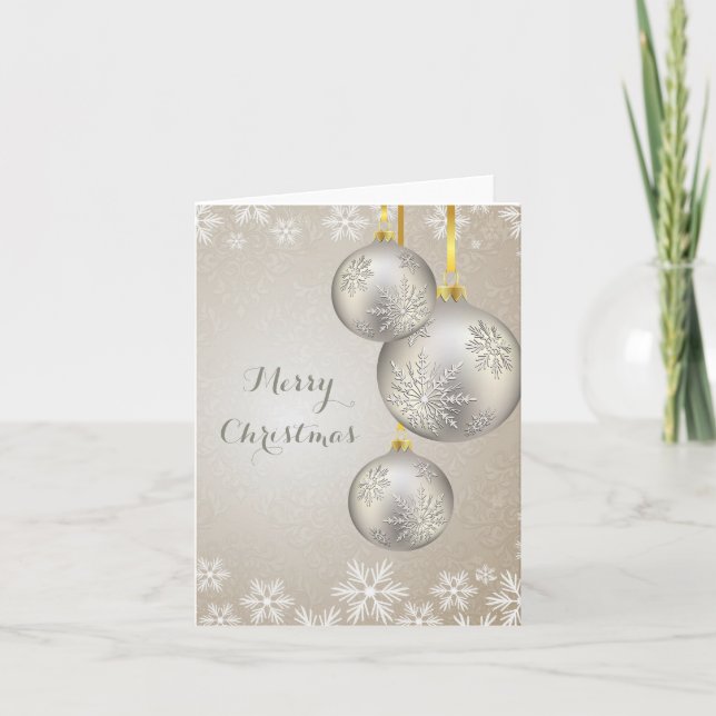 Cartes Pour Fêtes Annuelles Antique Noël d'argent joyeux Noël (Devant)