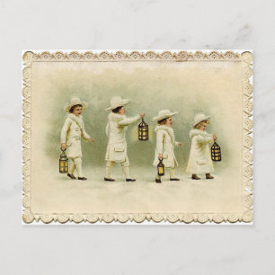 Cartes Pour Fêtes Annuelles Antique Reproduction Salutations de Noël