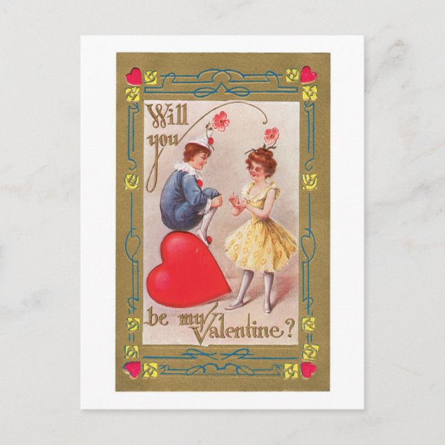 Cartes Pour Fêtes Annuelles Antique Valentine (Devant)