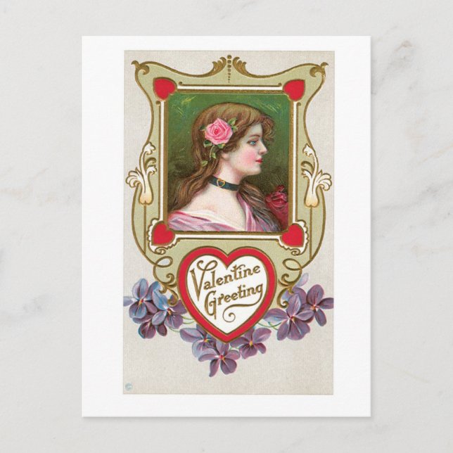 Cartes Pour Fêtes Annuelles Antique Valentine (Devant)