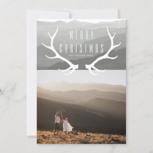 Cartes Pour Fêtes Annuelles Antlers de montagne   Photo de Noël