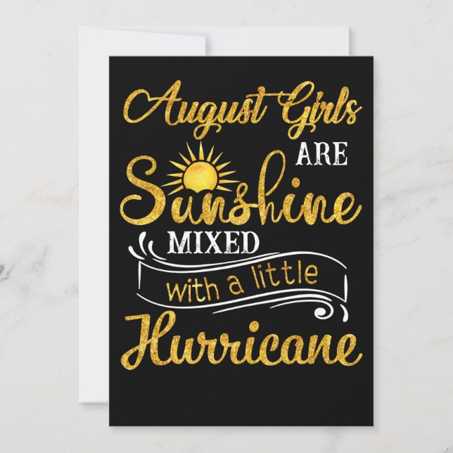 Cartes Pour Fêtes Annuelles Août Les Filles Sont Soleil Mélange Petit Ouragan (Devant)