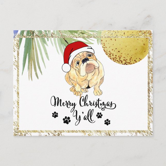 Cartes Pour Fêtes Annuelles *~* AP44 Joyeux chien de Noël y'all (Devant)