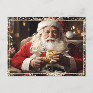 Cartes Pour Fêtes Annuelles *~* AP44 Noël Père Noël Cookies Parties scintillan