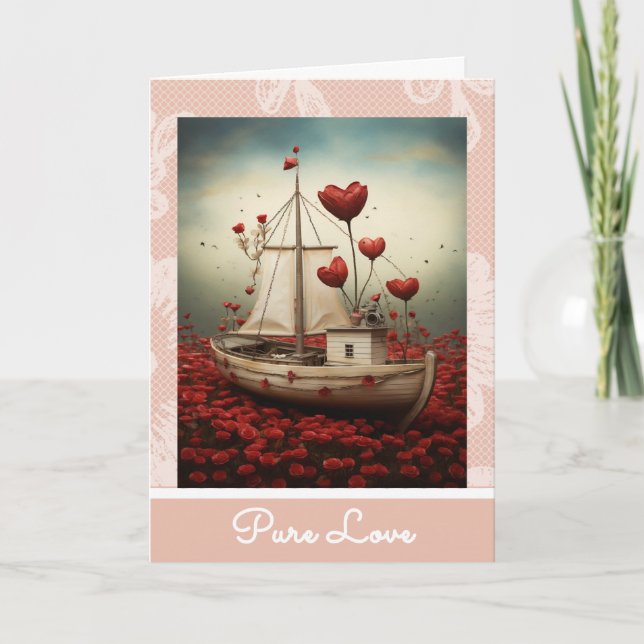 Cartes Pour Fêtes Annuelles *~* AP51 Love Boat 16 Coeurs Romantique Saint-Vale (Devant)