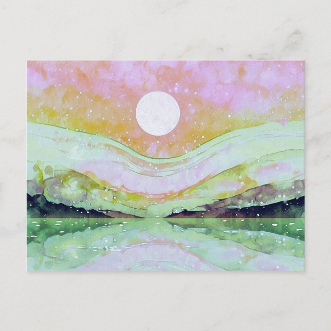 Cartes Pour Fêtes Annuelles *~* AP67 Pastel Peinture d'Art Abstrait Nature (Devant)