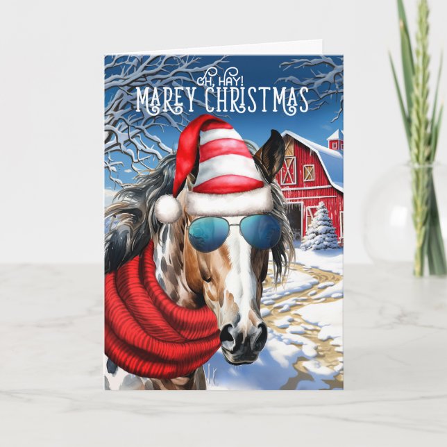 Cartes Pour Fêtes Annuelles Appaloosa Leopard Horse drôle MAREy Noël (Devant)