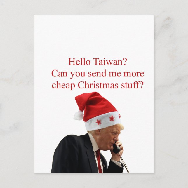 Cartes Pour Fêtes Annuelles Appel de Noël de Trump à Taïwan (Devant)