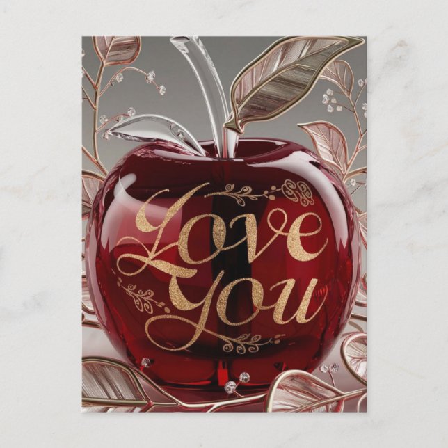 Cartes Pour Fêtes Annuelles Apple, je t'aime (Devant)