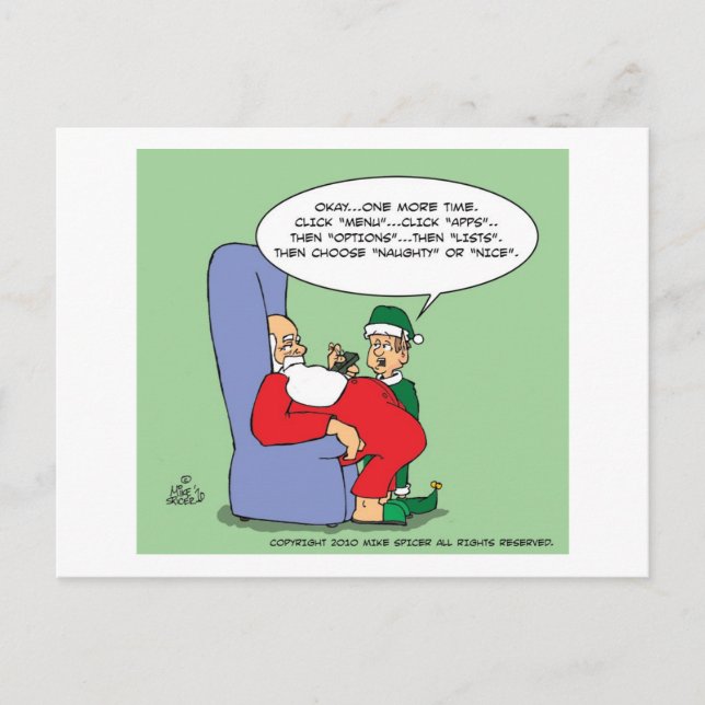 Cartes Pour Fêtes Annuelles Applications père Noël (Devant)