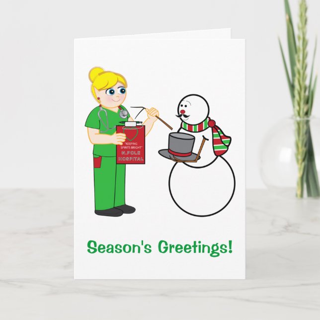 Cartes Pour Fêtes Annuelles Appréciation des infirmières de Noël (Devant)