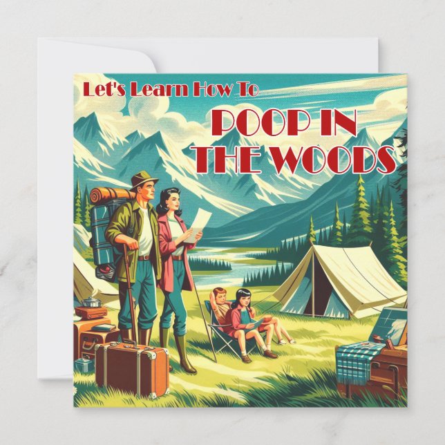 Cartes Pour Fêtes Annuelles Apprenons à piquer dans le camping des bois (Devant)