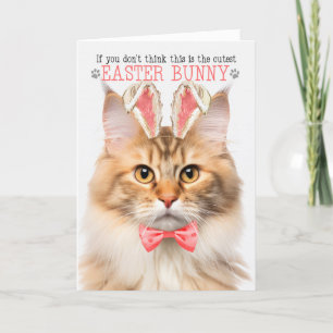 Cartes Pour Fêtes Annuelles Apricot Norvégien Forêt Chat Bunny Oreilles pour P