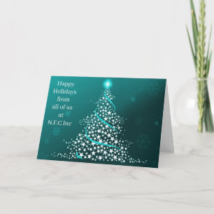Cartes Pour Fêtes Annuelles Aqua Christmas Tree Corporate