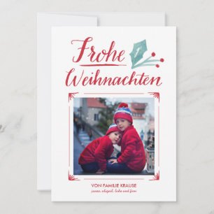 Cartes Pour Fêtes Annuelles Aquarell & Kalligraphie   Frohe Weihnachten
