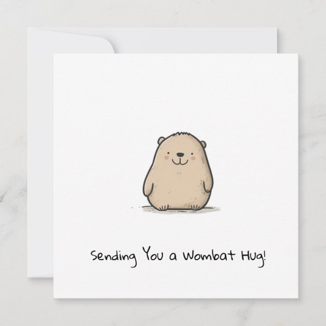 Cartes Pour Fêtes Annuelles Aquarelle adaptable Wombat (Devant)