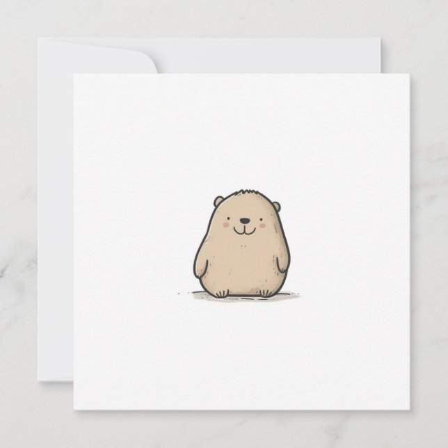 Cartes Pour Fêtes Annuelles Aquarelle adorable Wombat (Devant)