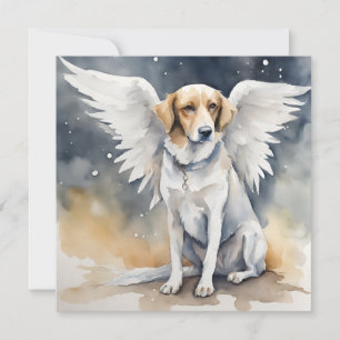 Cartes Pour Fêtes Annuelles Aquarelle Angel Chien
