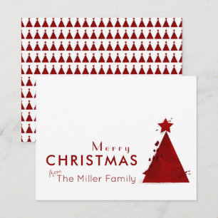 Cartes Pour Fêtes Annuelles Aquarelle Arbre non photo Joyeux Noël Famille
