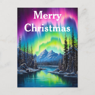 Cartes Pour Fêtes Annuelles Aquarelle Aurores boréales aurore boréale