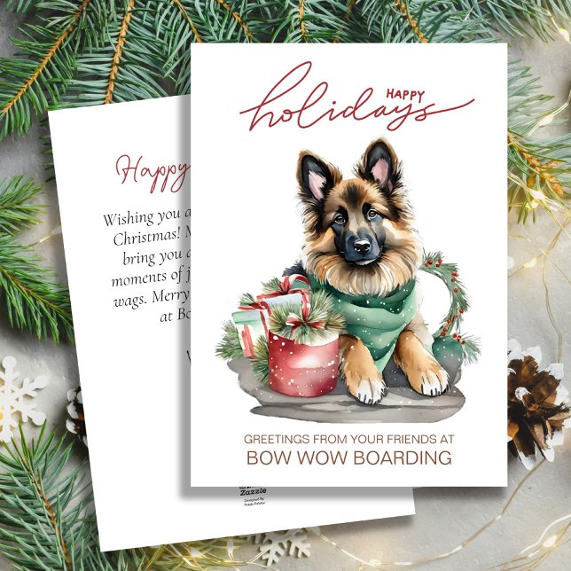 Cartes Pour Fêtes Annuelles Aquarelle Belge Tervuren Noël Entreprise (Créateur téléchargé)