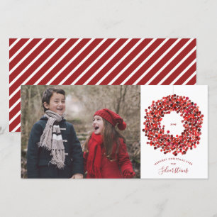 Cartes Pour Fêtes Annuelles Aquarelle Berries Wreath Christmas Long